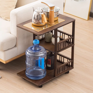 茶桌家用小茶台楠竹移动茶几茶车客厅阳台烧水泡茶柜茶具收纳架子