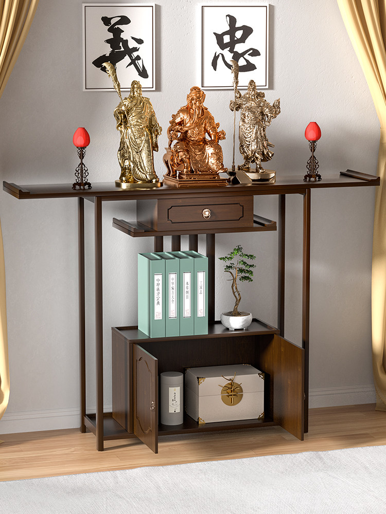 佛龛新中式立柜佛像关公菩萨供奉台贡桌财神爷柜供桌佛台家用香案