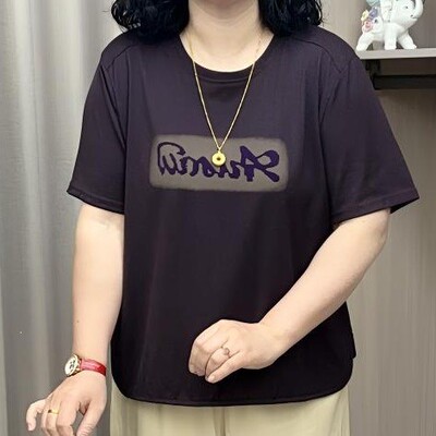 新款女夏季时尚百搭宽松遮肉显瘦凉爽垂感莱赛尔简约大方短袖Ta2