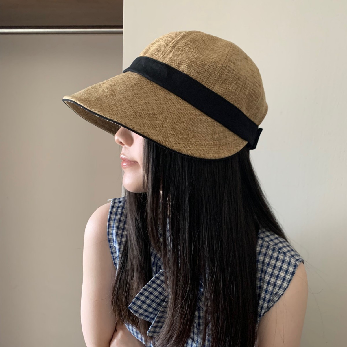 鑫鑫精选新款大帽檐鸭舌帽日系简约渔夫帽女夏季轻薄显脸小遮阳a9