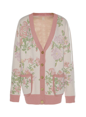 OU./欧点撞色纱线手感软糯柔顺毛织开衫1072340240