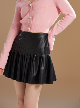 OU./欧点俏皮减龄百褶皮裙1112330315