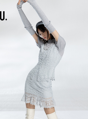 OU./ 欧点蕾丝包臀短裙1213141002