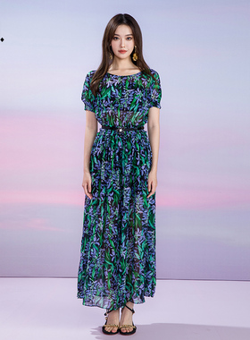 OU./欧点夏季真丝印花连体裤1192131080