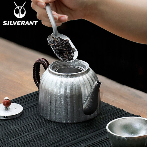 银蚁纯钛户外露营茶壶带茶漏