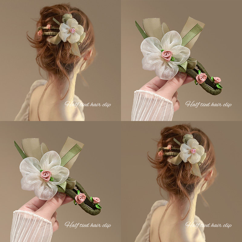 白茶清欢～超仙气花朵鸭嘴夹！