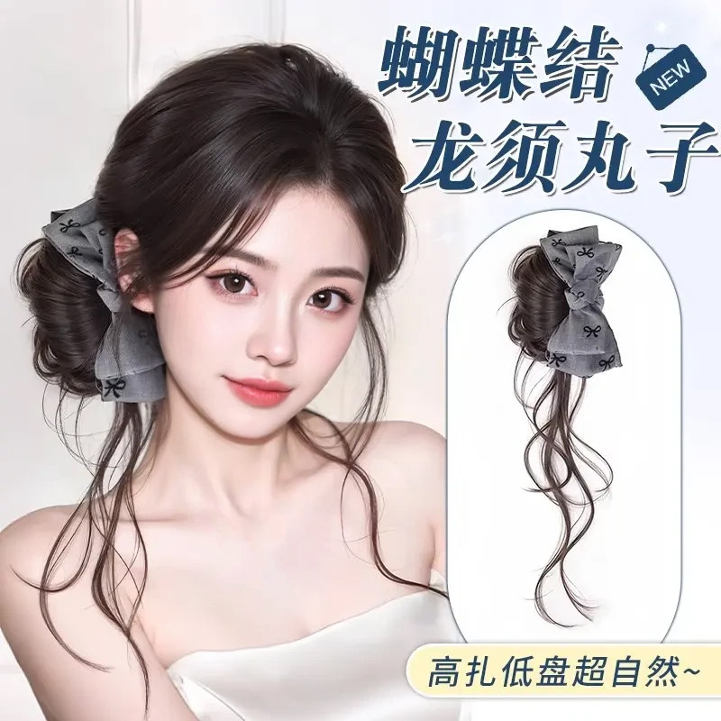 格雷系龙须丸子头抓夹美出高级感图片