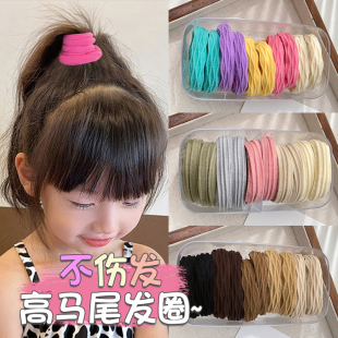 高弹力儿童发圈女2025新款 高端扎头发头绳耐用皮筋高马尾发绳发饰