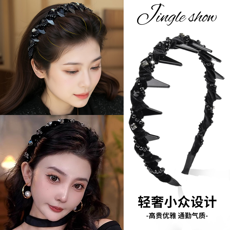 路易斯丝绒波浪发箍女高级感头箍