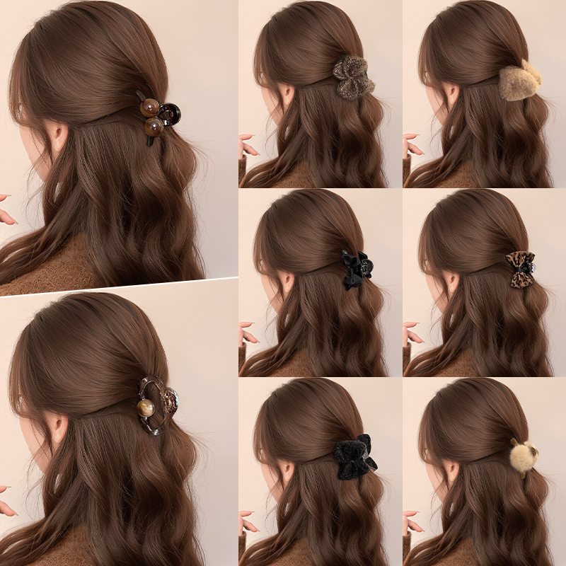 秋冬必备小抓夹！半扎发甜美减龄