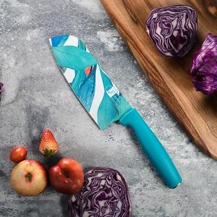 James.F美人刀印花菜刀家用切片切菜刀水果刀高硬度防锈锋利菜刀