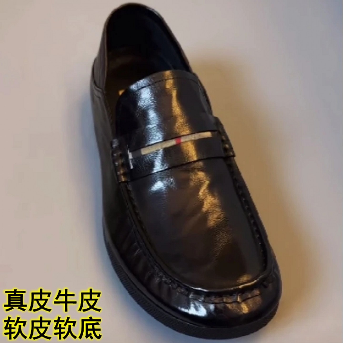 浙福鞋业豆豆鞋真皮休闲皮鞋男士一脚蹬2026新款软皮软底百搭男a1