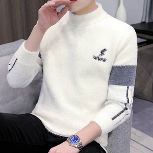 点击率品牌男装2025新款秋冬男士时尚打底衫半高领加绒厚保暖a13