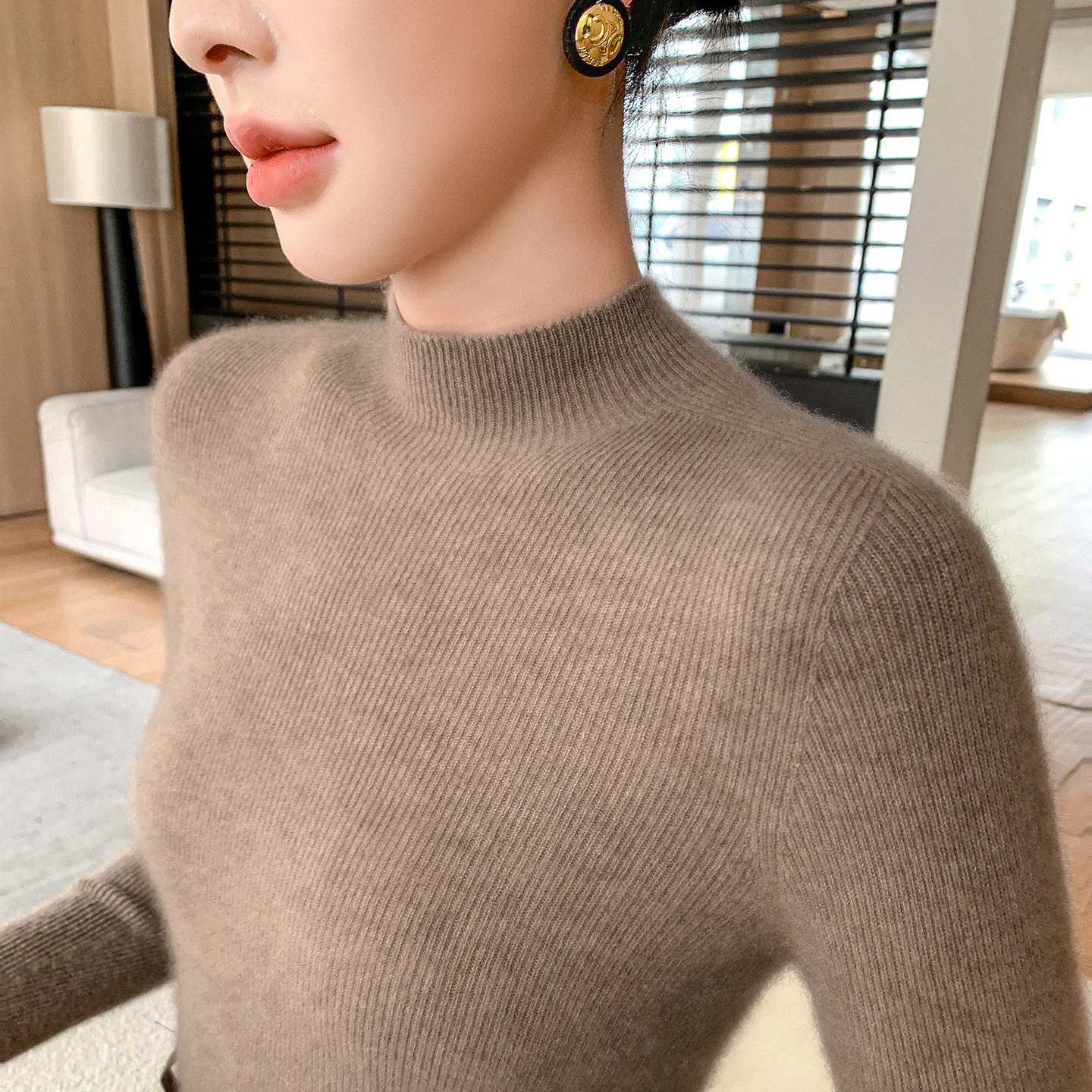 一线无缝半高领内搭针织