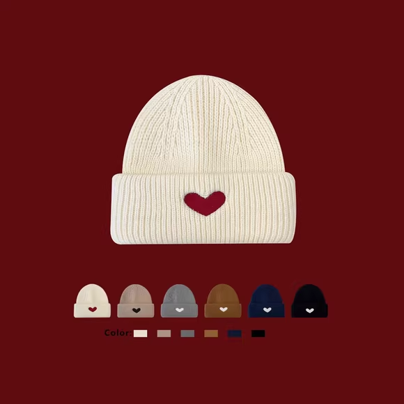 日系甜美爱心刺绣毛线帽子针织帽子冬季保暖百搭显脸小冷帽学生潮,服饰配件/皮带/帽子/围巾,帽子,淘宝优惠券,粉丝福利购,淘宝优惠卷