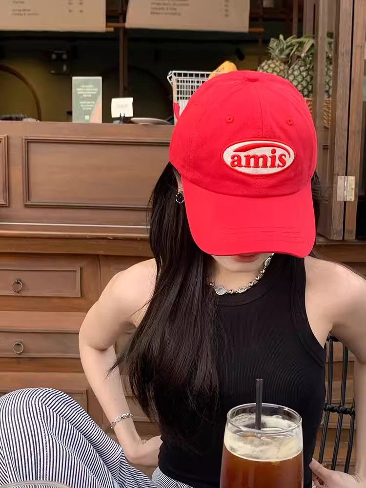 韩国ins显白红色棒球帽女春夏季休闲贴布百搭软顶大头围鸭舌帽男,服饰配件/皮带/帽子/围巾,帽子,淘宝优惠券,粉丝福利购,淘宝优惠卷
