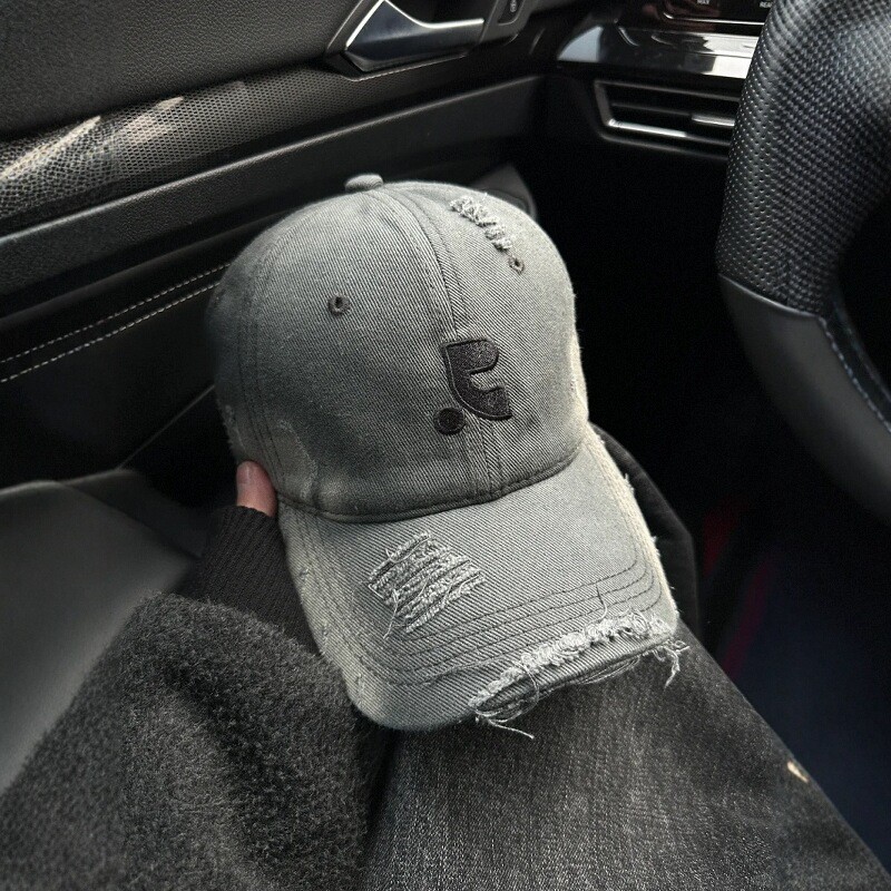 太喜欢这顶帽子了~大头围做旧复古破洞棒球帽女25新款鸭舌帽潮