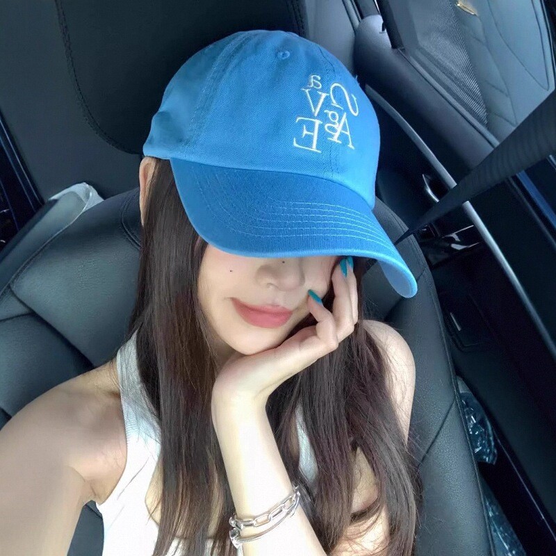 奶蓝色棒球帽好春夏天宽帽檐深顶巨显脸小鸭舌帽子百搭时尚潮ins