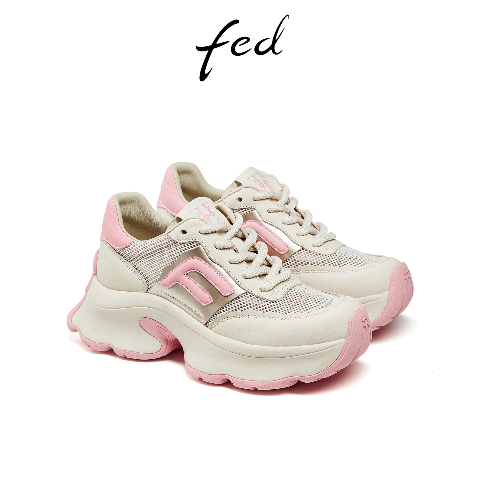 fed商城同款粉色老爹鞋春季新款女鞋运动鞋厚底休闲鞋DCG619
