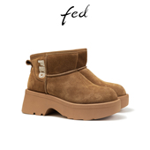 女靴加厚短靴休闲保暖靴女款 fed防寒雪地靴冬季 新款 DQS859