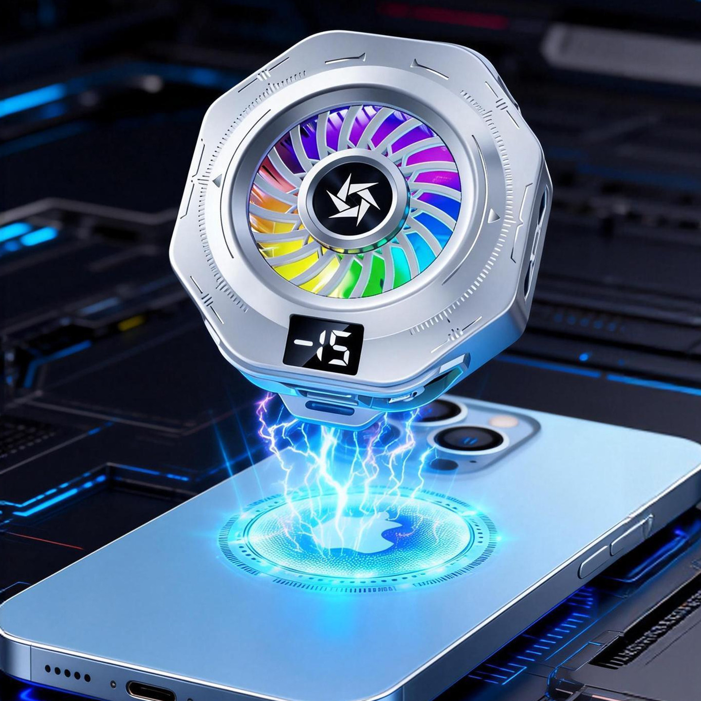 手机散热器半导体水冷降温神器制冷冰封背夹磁吸式pro风扇适用华为iPhone小米黑鲨苹果iqoo直播游戏专用充电