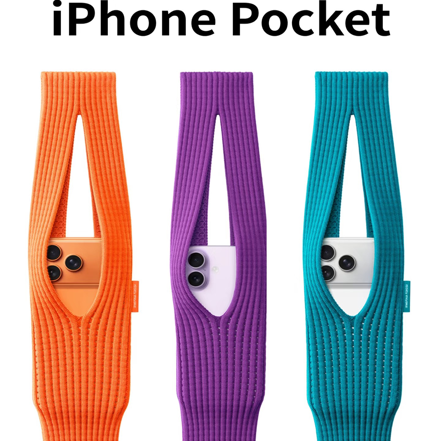 2025秋冬适用于苹果针织挂绳包迷你小众设计感针织袋男女同款潮流单肩配饰户外旅游防丢挂件挂饰简约结实