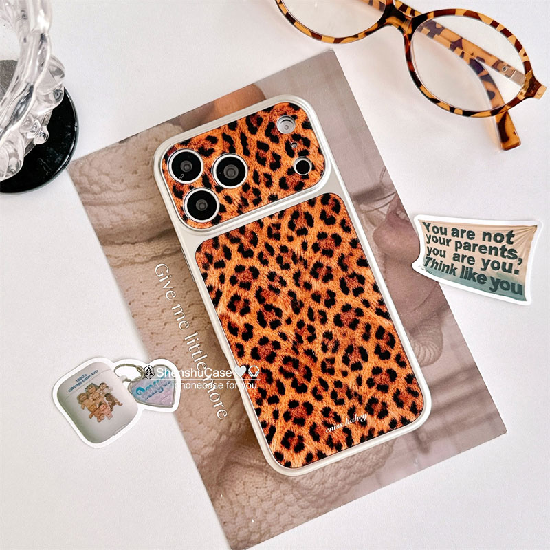 绅树 韩风简约豹纹电镀底iPhone17/16手机壳适用苹果15/14promax电镀硬壳潮流时尚新款个性创意少女心ins风