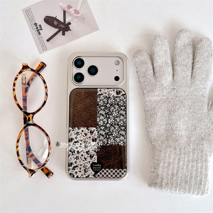 韩系ins拼接碎花适用苹果17手机壳iPhone17promax新款 16文艺复古15原创14小众13高级感小清新防摔全包保护套