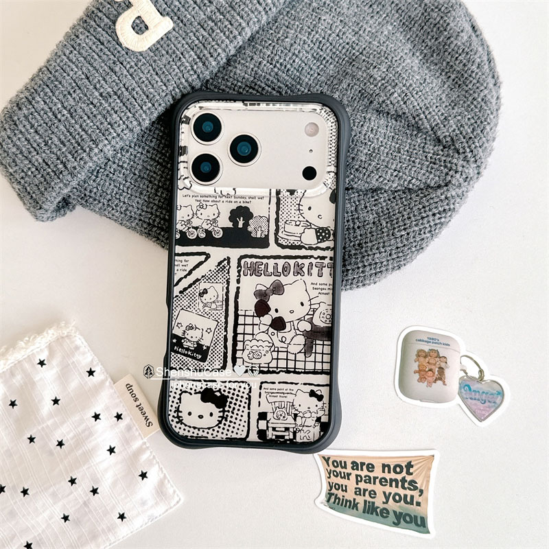 绅树 可爱黑白凯蒂猫日常插画iPhone17/16手机壳适用苹果15/14promax硬壳13哈喽HelloKitty卡通少女心新款ins