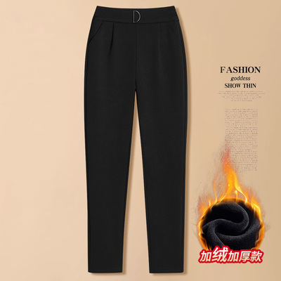 休闲哈伦裤女高腰加绒加厚2025新