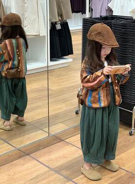 安阳童装女童港风网红套装2025秋新款洋气外套褂子宝女宝时髦时尚