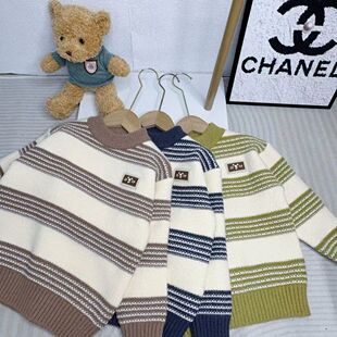 安阳童装中大童韩国绒针织衫2025时尚秋冬新款男女童百搭洋气上衣