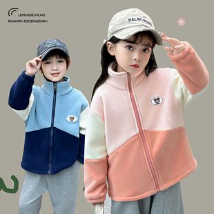 安阳童装外套男童女童冬季双面加绒上衣宝宝休闲外穿洋气加厚绒衫