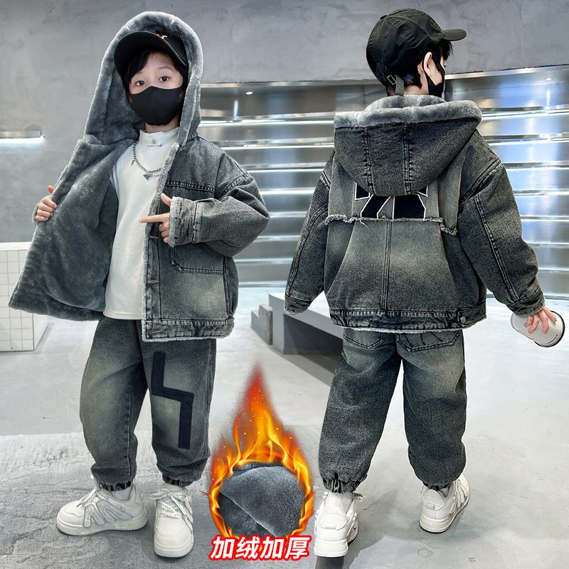 安阳童装男童冬装加绒外