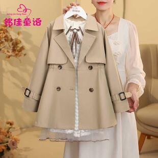 安阳童装女童风衣外套2025新款春装中大童装时髦洋气春秋季儿童中