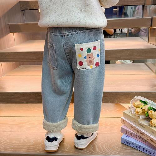 安阳童装女童加绒牛仔裤