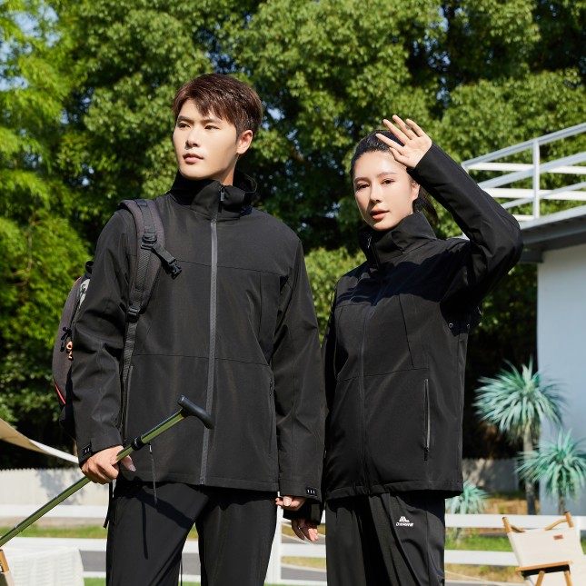 秋冬男女三合一户外冲锋衣加绒加厚可拆卸防水防风情侣登山服外套