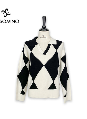 AESOMINO/衣莎美诺春秋针织套头衫亮米白Y397C3321