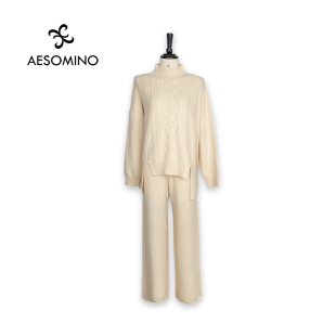 套装 多色Y438C2052 衣莎美诺春秋针织羊毛时尚 AESOMINO