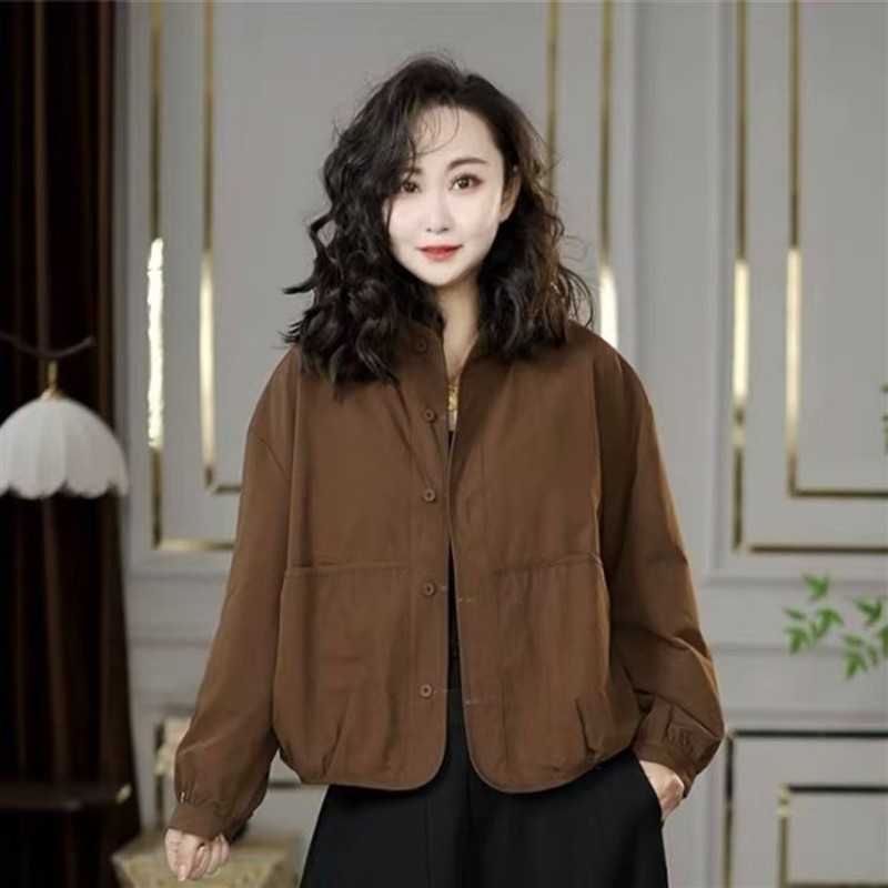 维干臻品女装2026春秋季新款女士休闲短款外套减龄百搭宽松上衣a1图片