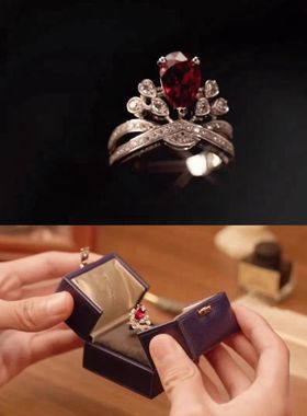 陆沉生日联动红锆求婚戒指光与夜之恋为爱加冕女王冠冕指环高颜值