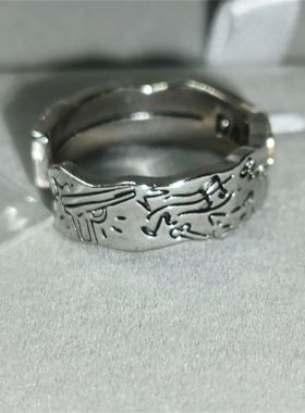 《盗墓笔记》黑眼镜戒指影剧周边原创设计开口涂鸦食指戒生日礼物