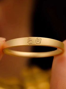 友谊之戒海绵宝宝派大星戒指磨砂哑光闺蜜好朋友卡通对戒电镀保色