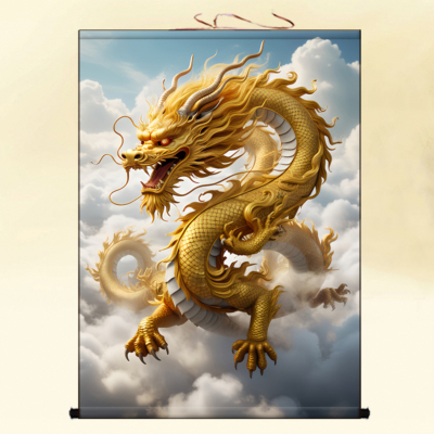 天龙玄关装饰画金龙招财挂画