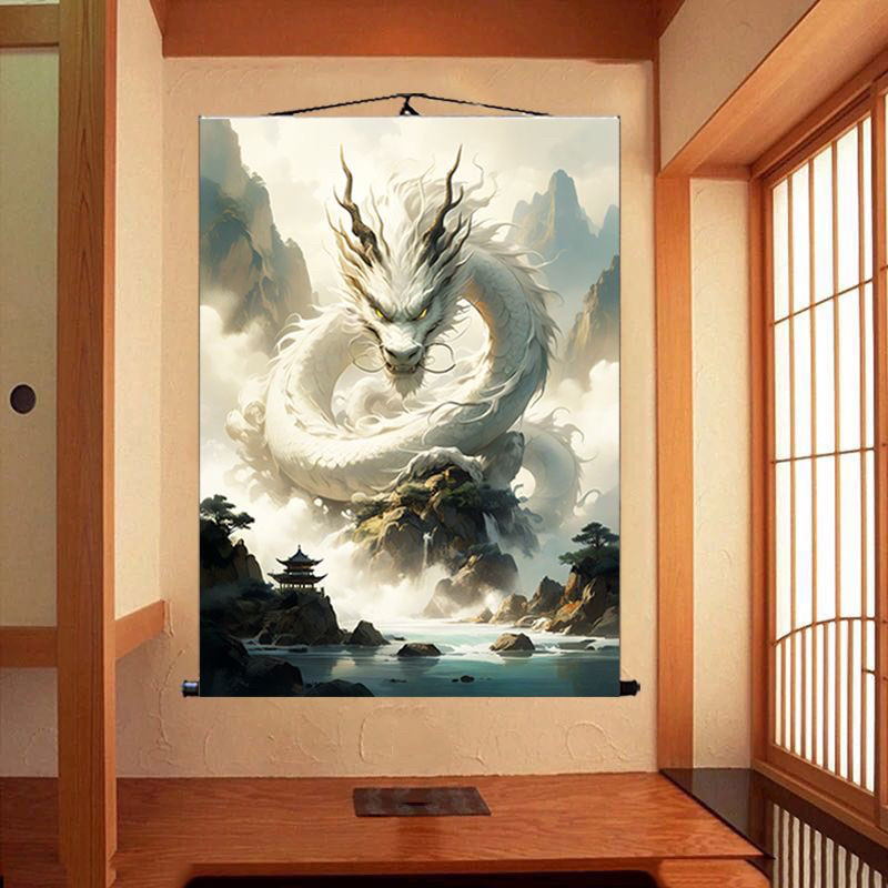 飞天龙家仙挂画中国龙招财风水画