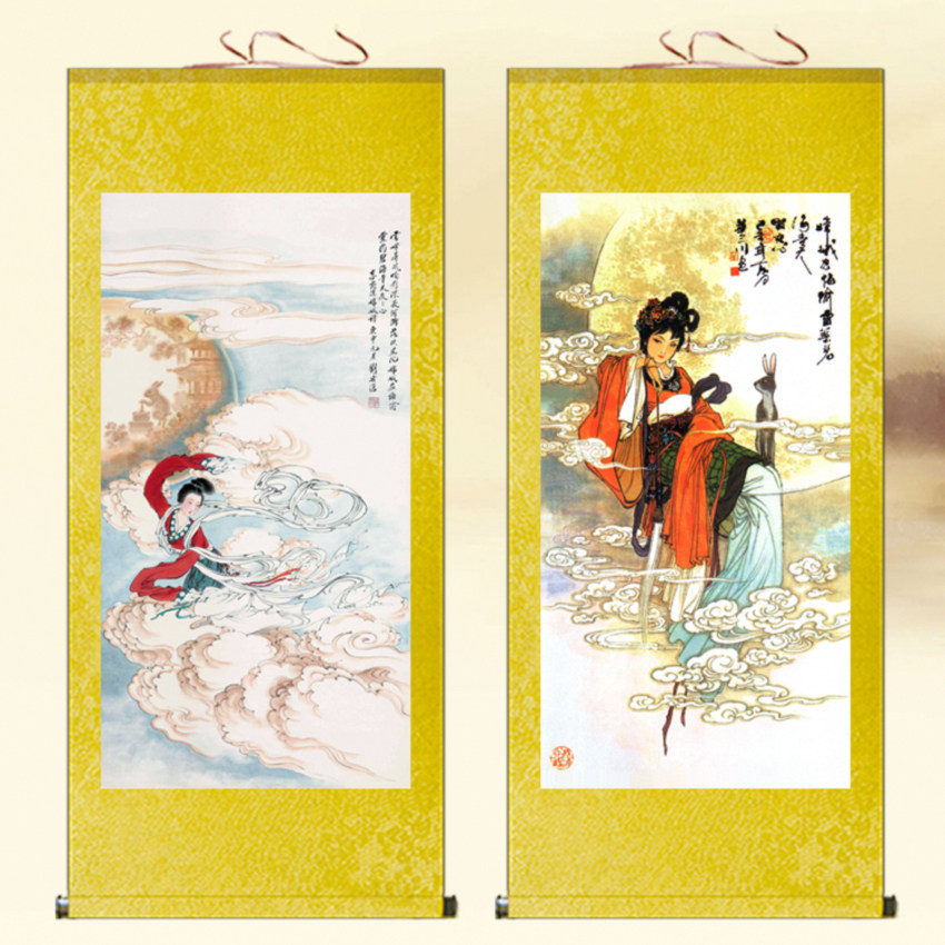 嫦娥画像挂画奔月图书房装饰画