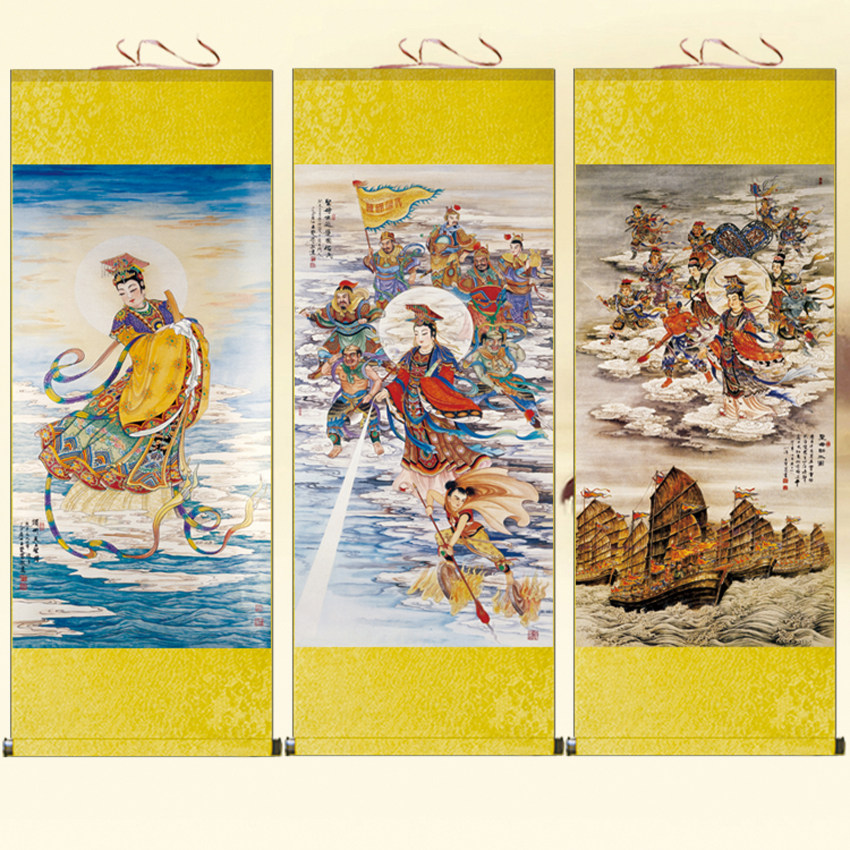 圣母出巡图妈祖神像挂画装饰画