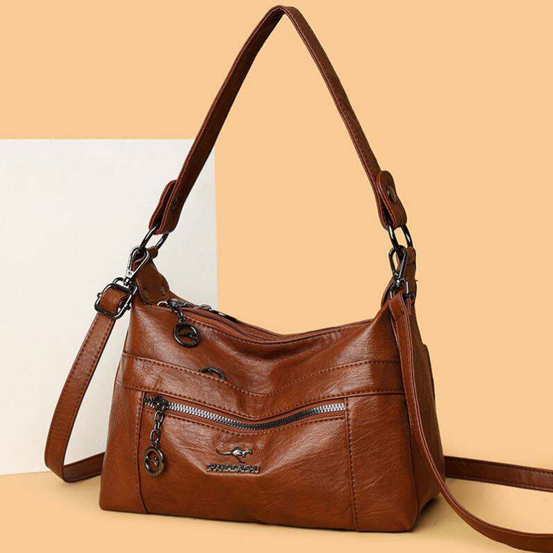 同卉女包店软皮腋下单肩包中年女士包包新款多层大容量斜挎包a7