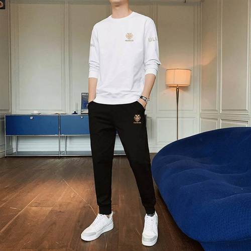 /点击率T恤套装2025秋冬季男长袖运动潮流两件套圆领卫衣束脚a77