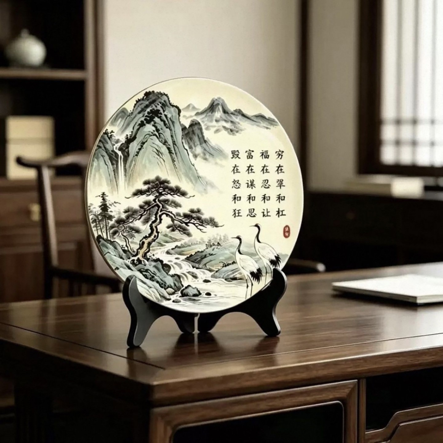 芸菲汇穷在犟和杠福在忍和让摆件书法字画玄关专用摆台客厅装饰a9